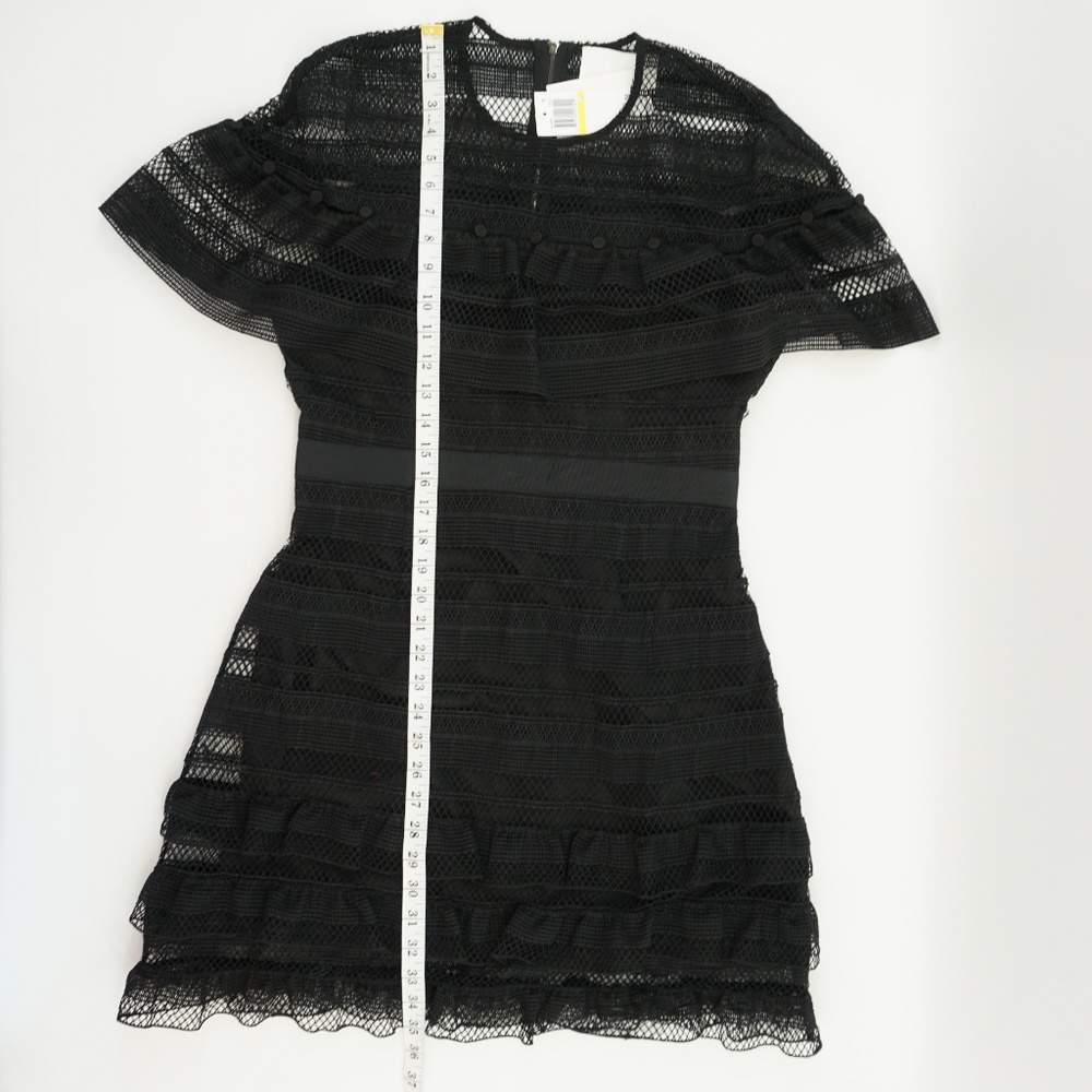 Mare Mare Lace Overlay Ruffled Lined Dress Black M - Picture 8 of 8